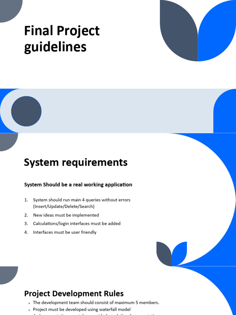 Final Project Guidelines for Development | PDF