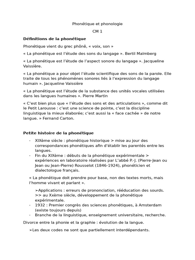 Introduction à la phonétique et phonologie | PDF | Phonétique | Voyelle