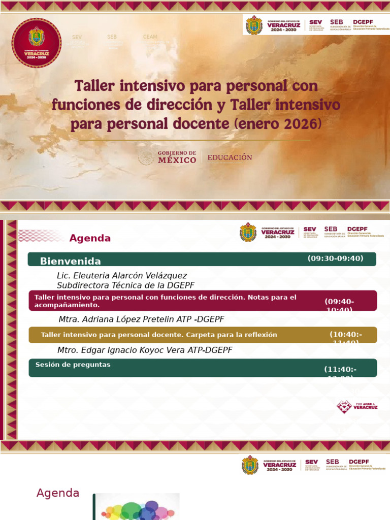Taller intensivo enero 2026 DGEPF | PDF | Maestros | Aprendizaje