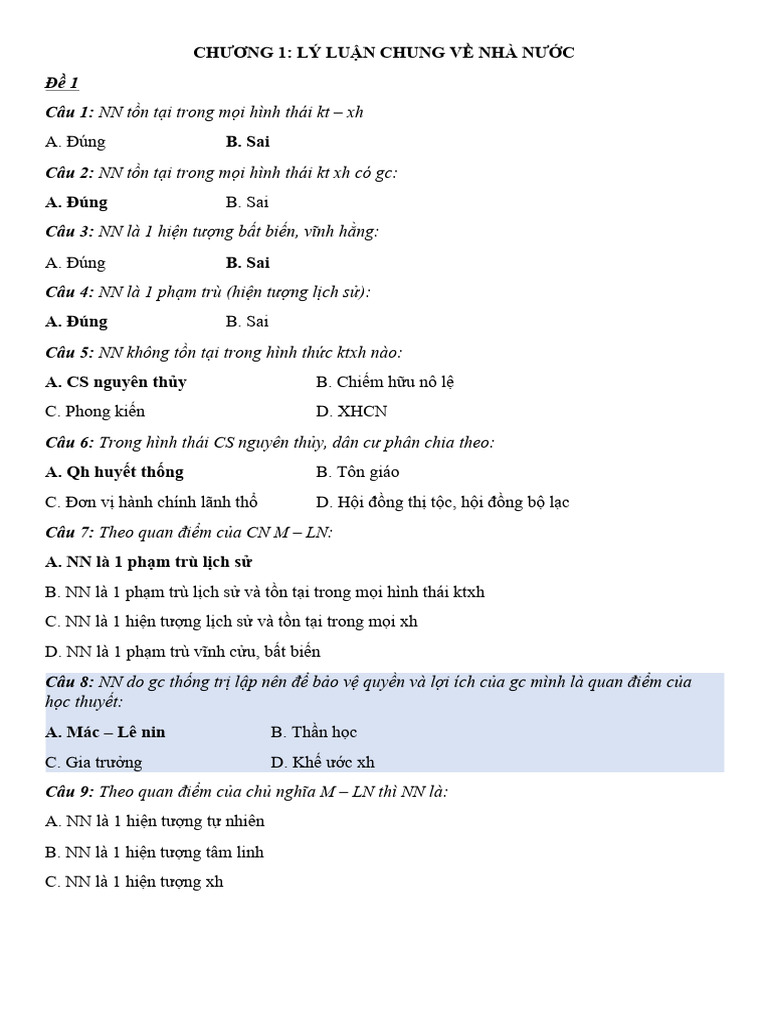 PLĐC - CHƯƠNG 1 | PDF