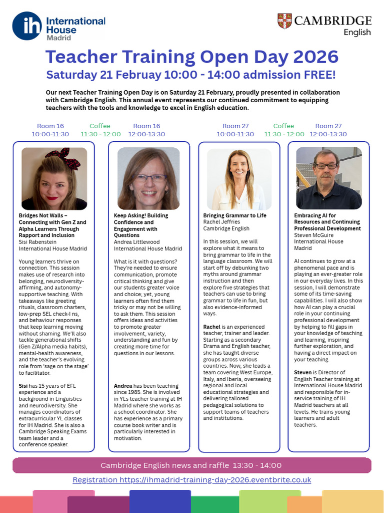 Teacher Training Open Day 2026 | PDF | Teachers | Communication