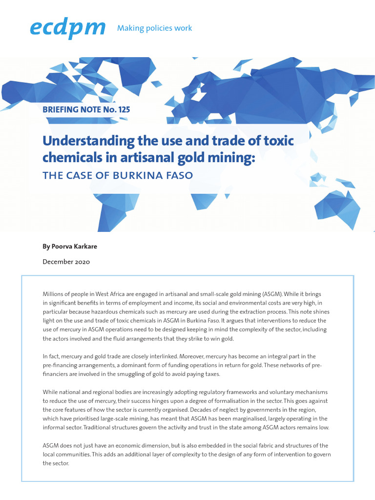 Mercury Use in Burkina Faso Gold Mining | PDF | Mining | Gold Mining