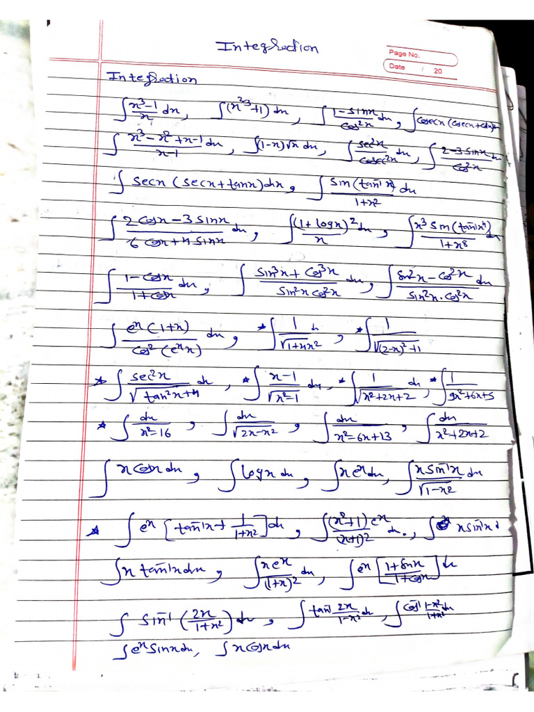 Definite and Indefinite Integration Sheet | PDF