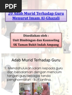 Adab Murid Terhadap Guru Menurut Imam Al Ghazali Pdf