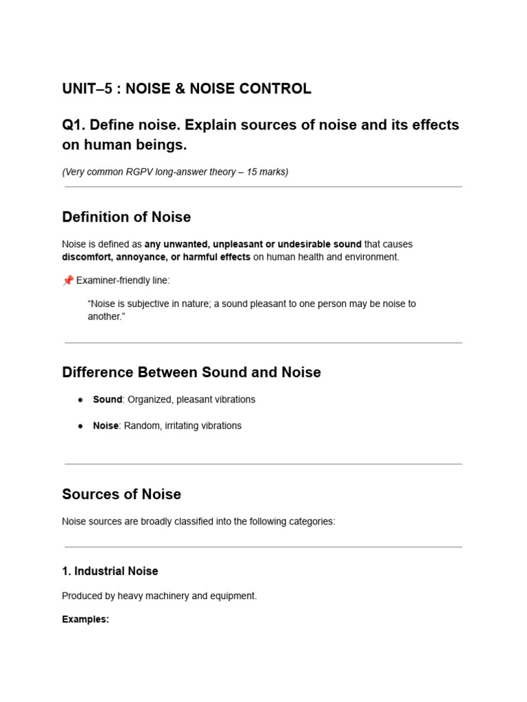 Understanding Noise: Sources and Effects | PDF | Noise | Decibel