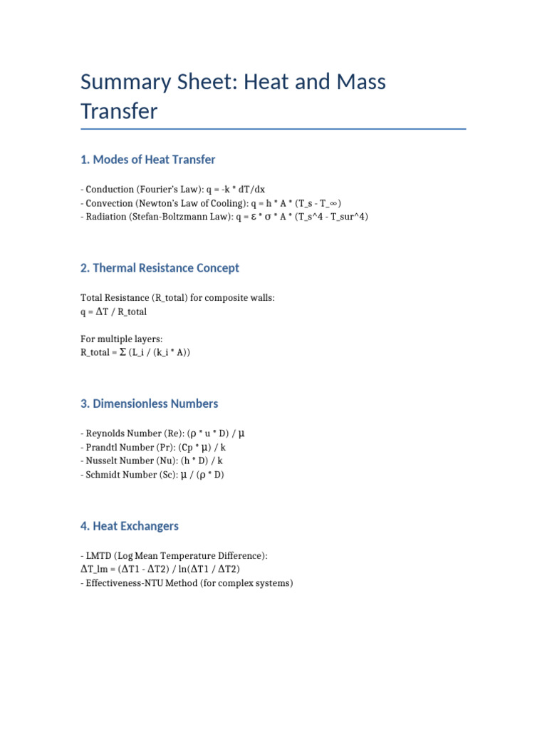 Heat and Mass Transfer Overview | PDF