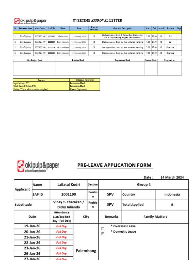 ot & leave | PDF
