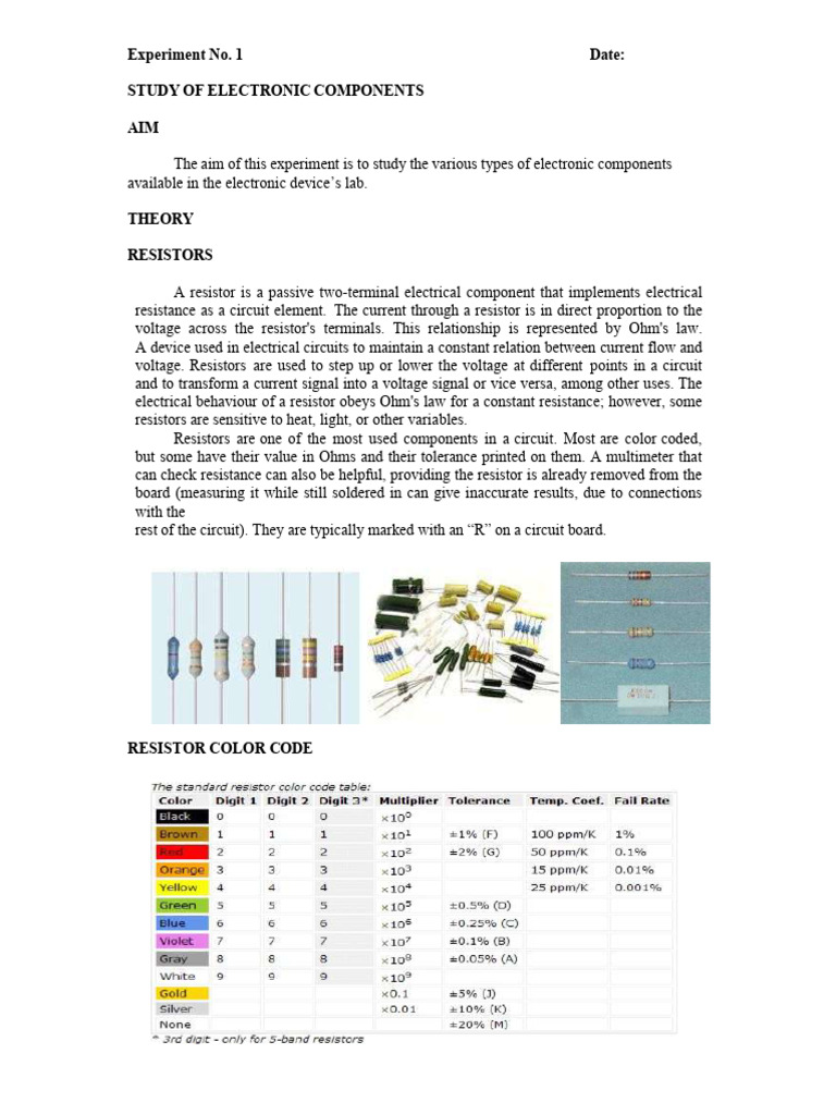 Overview of Electronic Components | PDF | Inductor | Resistor