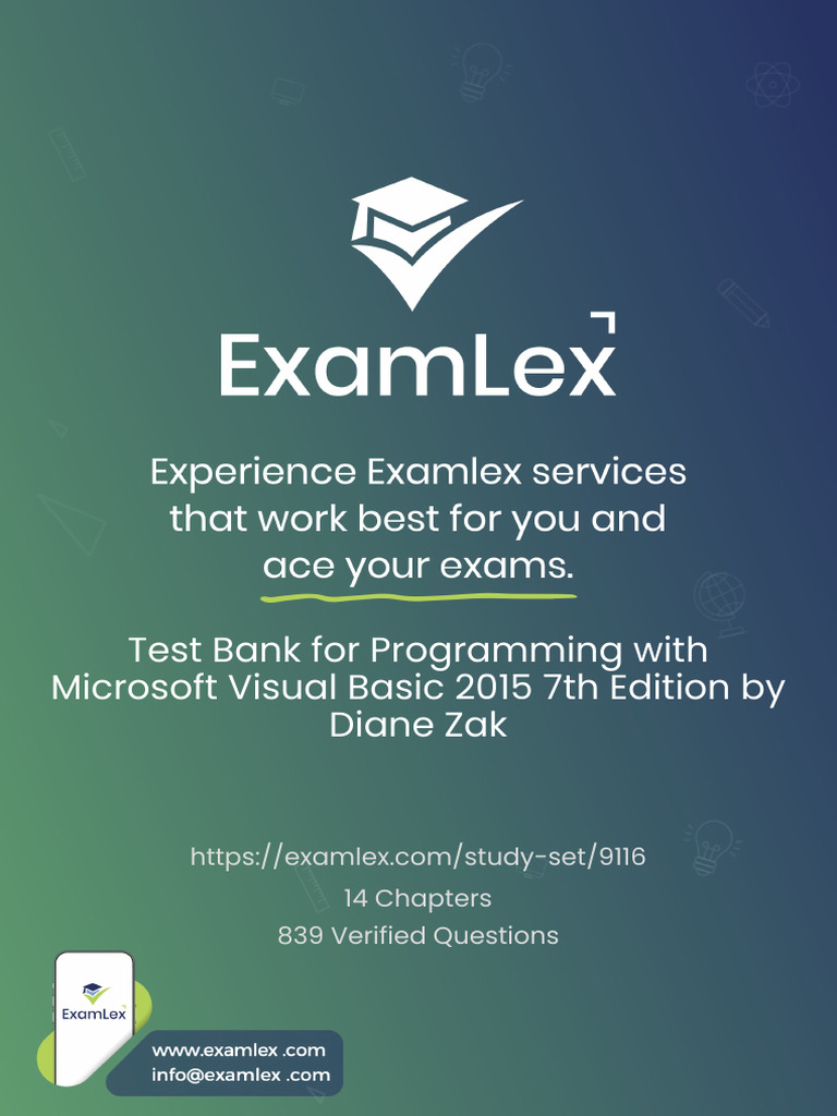 Test Bank for Programming With Microsoft Visual Basic 2015 7th Edition ...