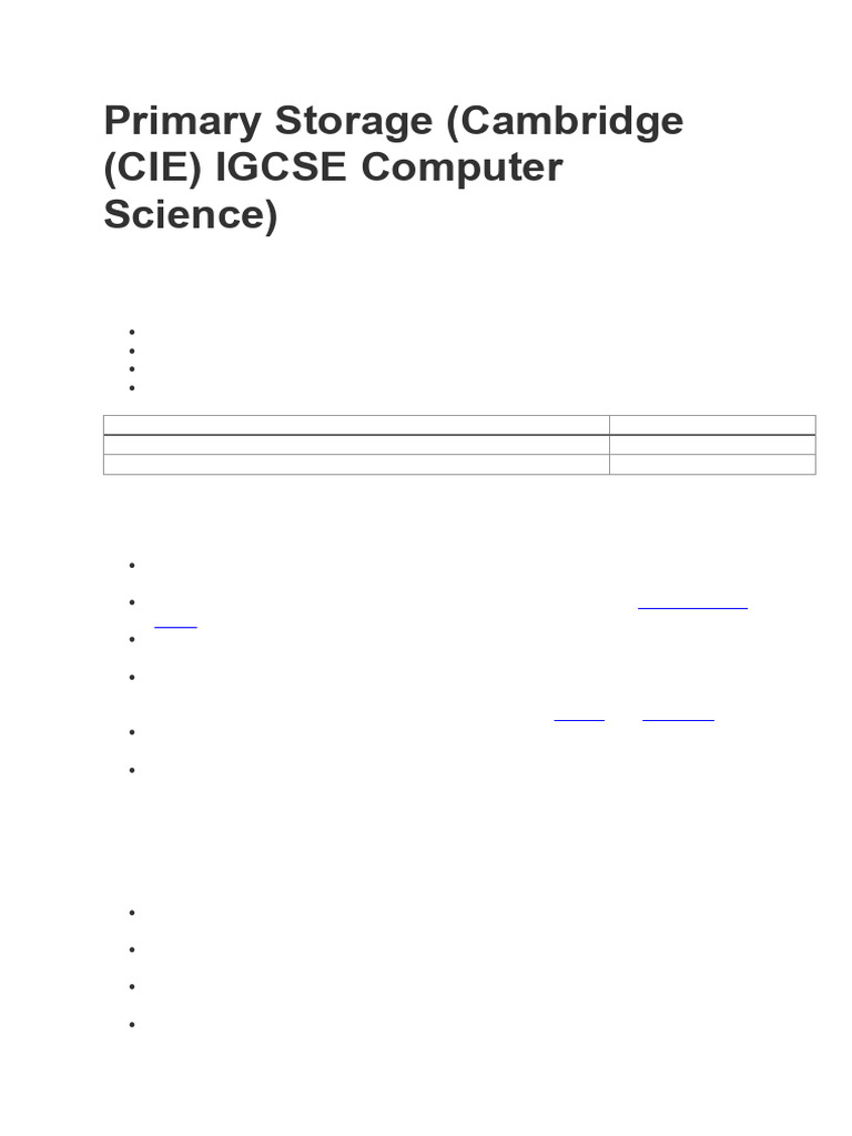 Understanding Primary Storage in Computers | PDF | Computer Data ...