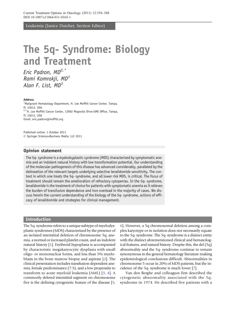 5q Syndrome | PDF | P53 | Macromolecules
