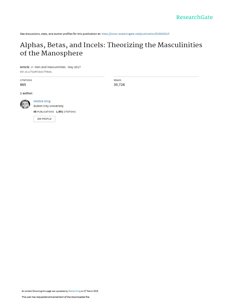 The Masculinities of the Manosphere | PDF | Masculinity