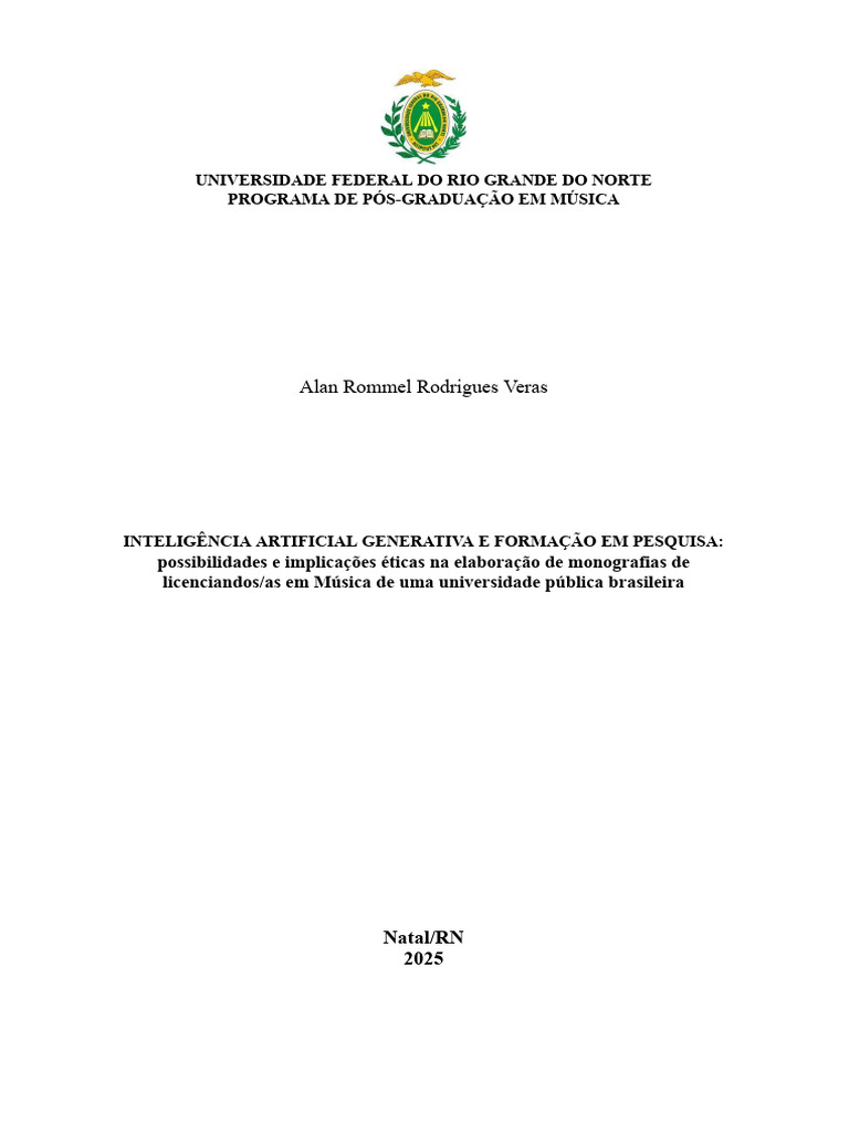 IAGen na Pesquisa em Música: Ética e Formação | PDF | Inteligência ...