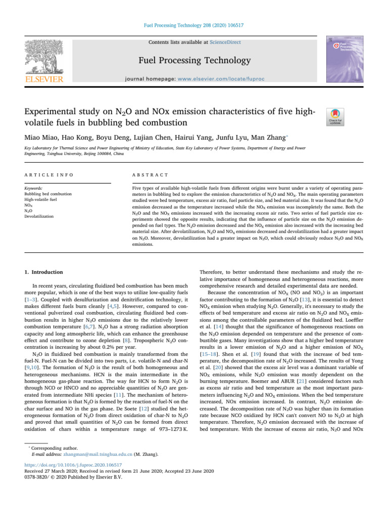 N2O and NOx Emissions in Fuel Combustion | PDF | N Ox | Combustion