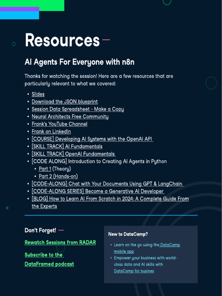 Essential Resources for AI Agents | PDF