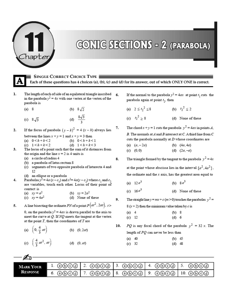 Parabola Geometry Problems and Solutions | PDF | Perpendicular ...