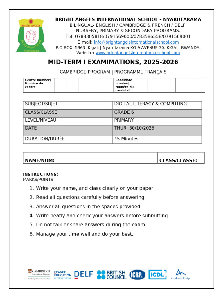 Digital Literacy Exam for Grade 6 | PDF | Malware | Computer Virus