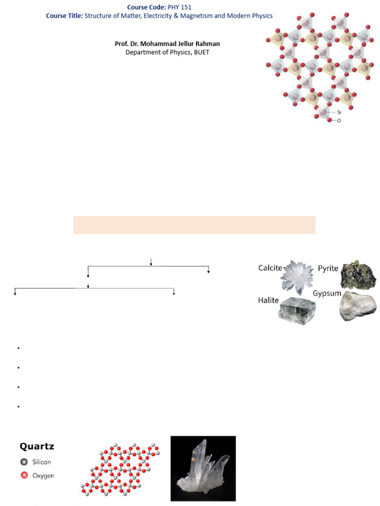 Structure of Matter in Physics Course | PDF | Crystal Structure ...