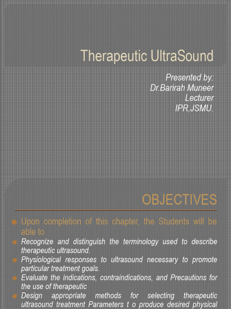 Understanding Therapeutic Ultrasound | PDF | Ultrasound | Sound