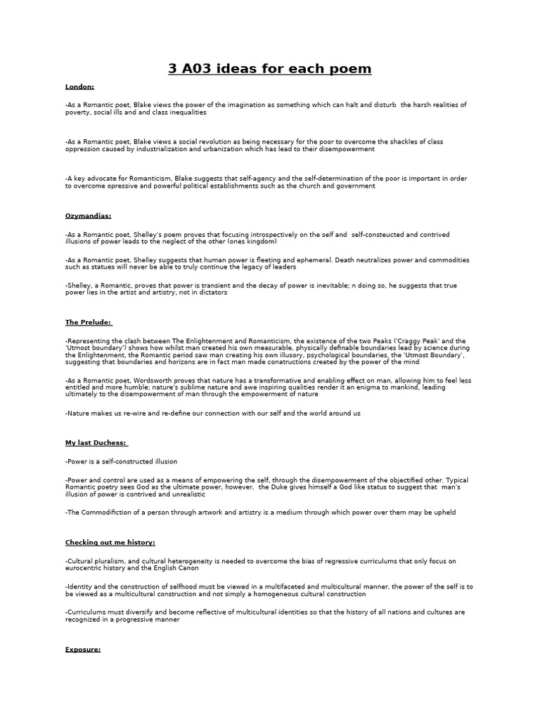 Romantic Poetry Analysis and Themes | PDF | Romanticism