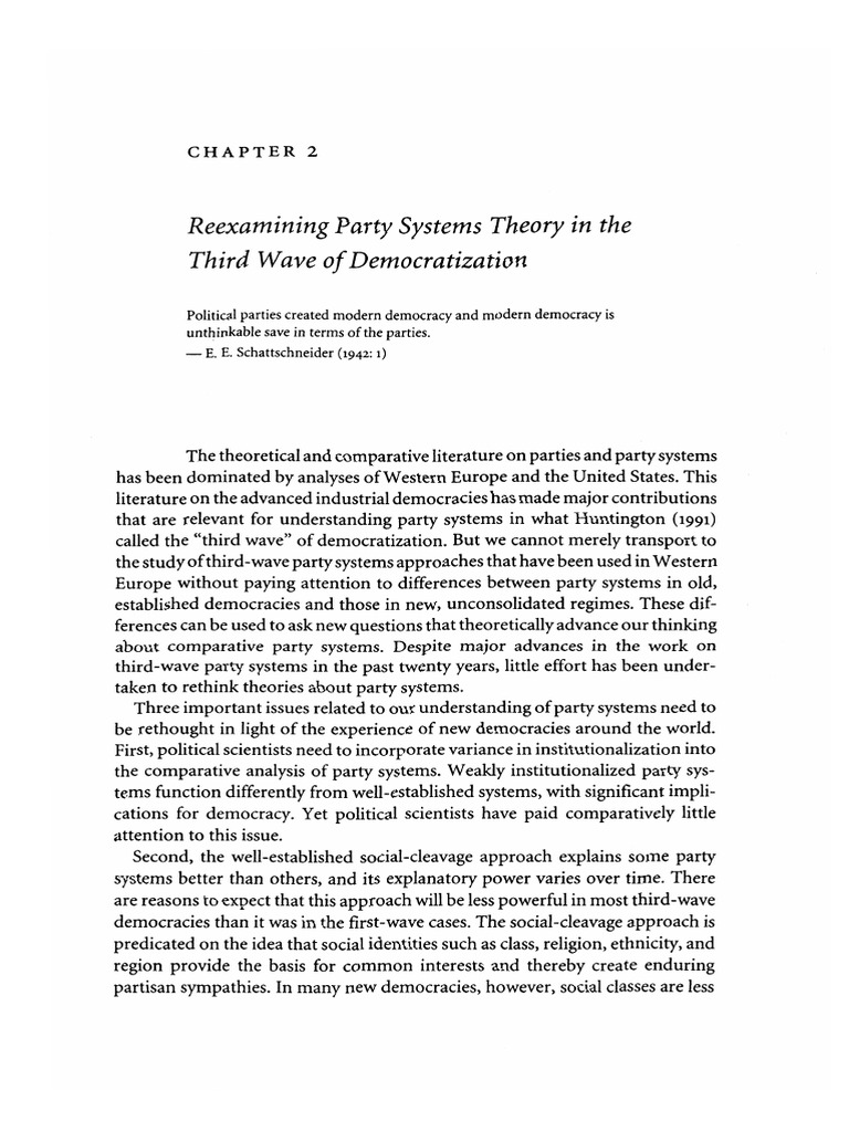 2 Reexamining Party Systems Theory in the Third Wave of Democratization ...