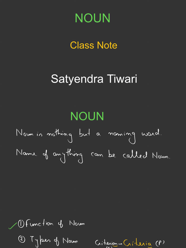 Noun Class Notes-1&2 | PDF