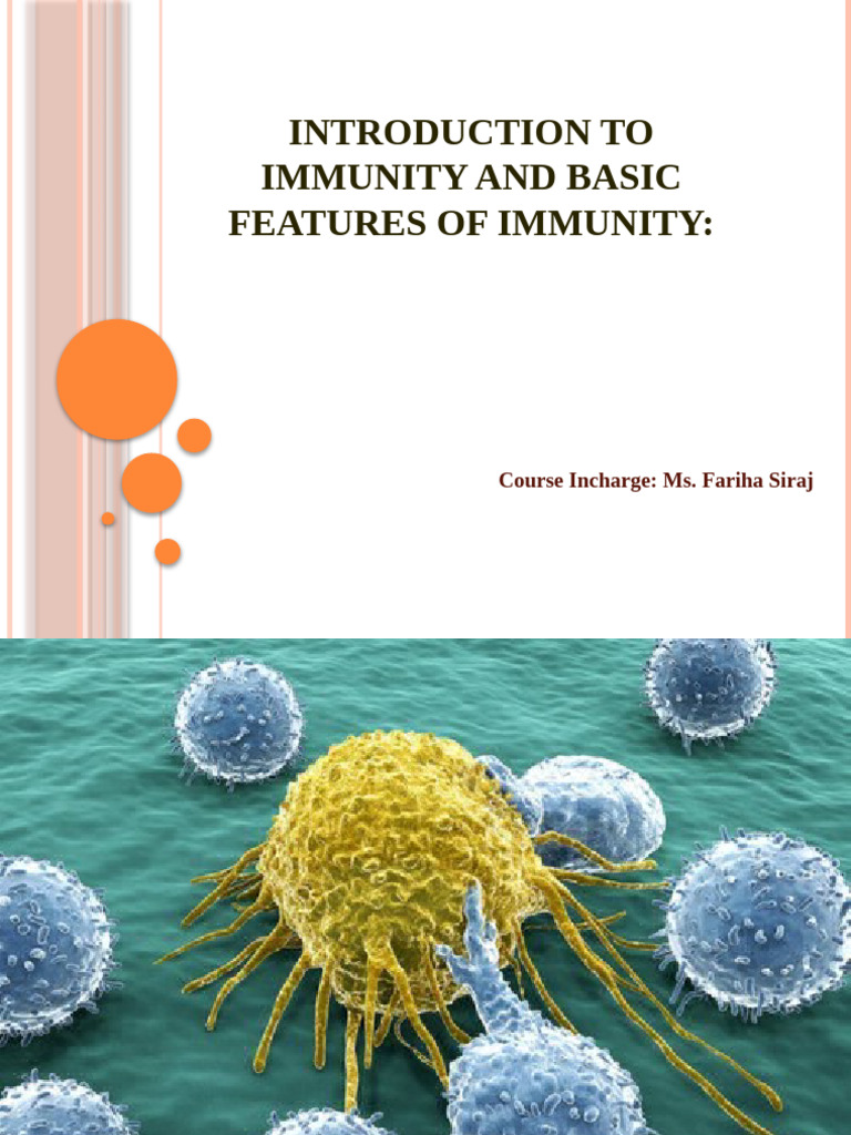 Introduction to Immunity and Basic Features of Immunity (1) | PDF ...