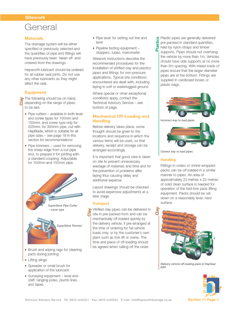 Sitework Procedures for Drainage Pipes | PDF | Pipe (Fluid Conveyance ...