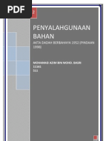 Download Akta Dadah Berbahaya 1952 Pindaan 1998 by sofezian SN98376043 doc pdf