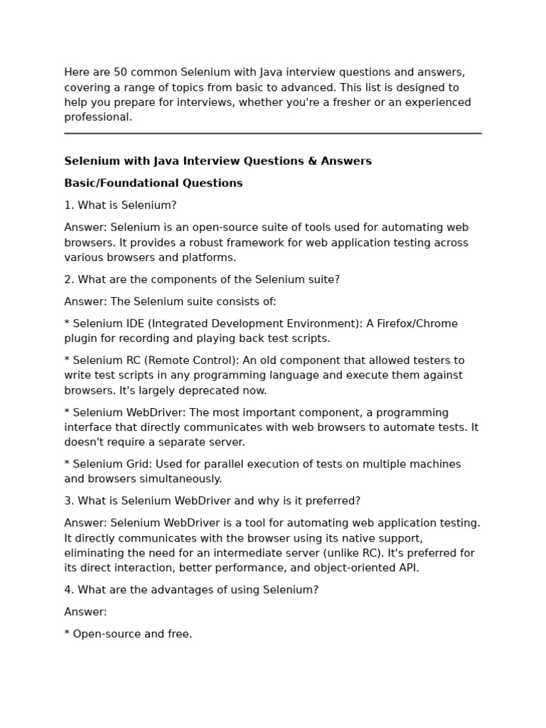 Selenium Questiion 1 | PDF | Selenium (Software) | Software Engineering