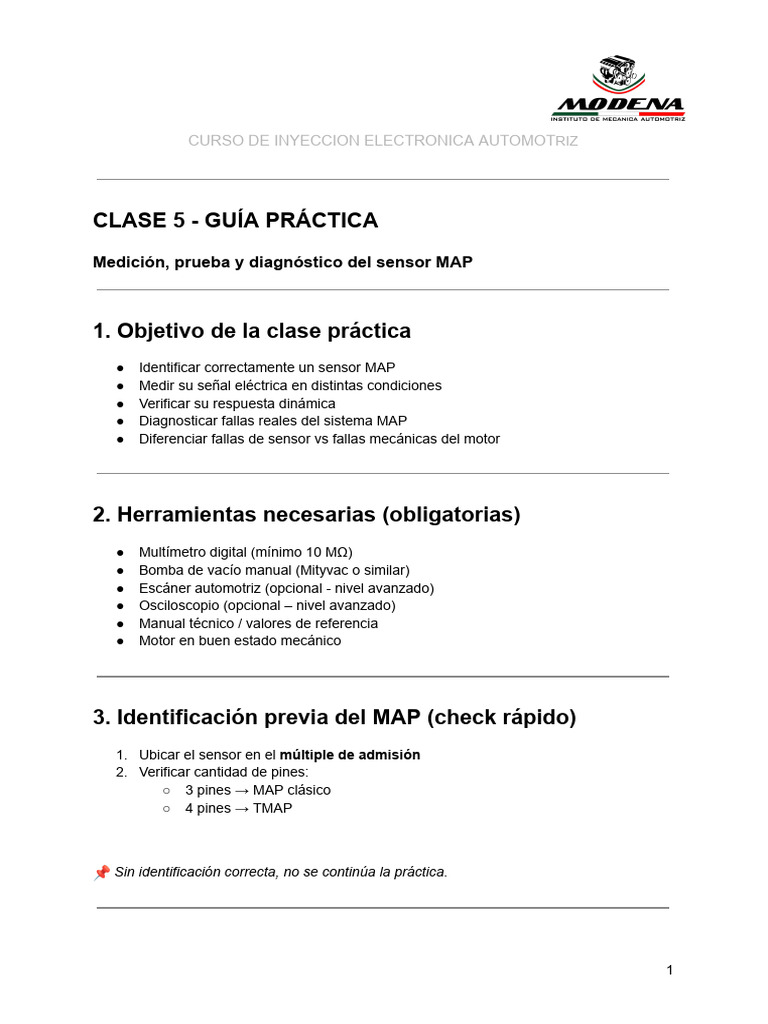 Diagnóstico y Medición del Sensor MAP | PDF | Sensor | Electrónica