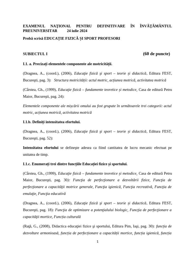 Subiect Rezolvat Definitivat Efs - Profesori - 2024 C. Contiu | PDF