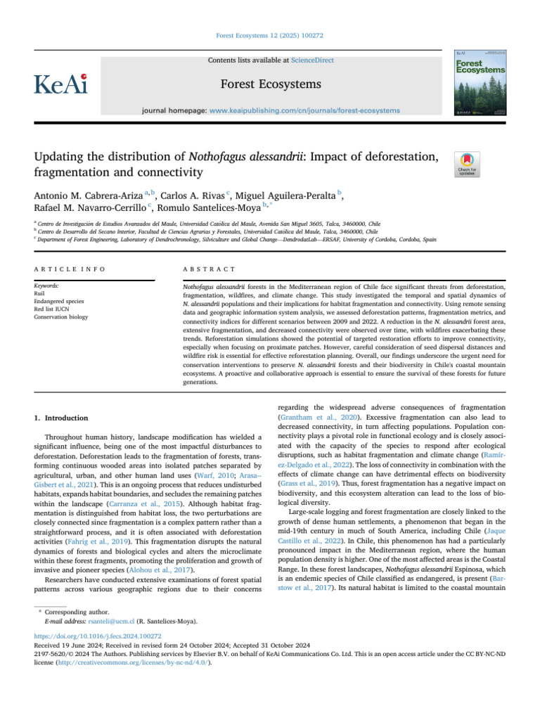 Nothofagus alessandrii Habitat Loss Analysis | PDF | Deforestation ...