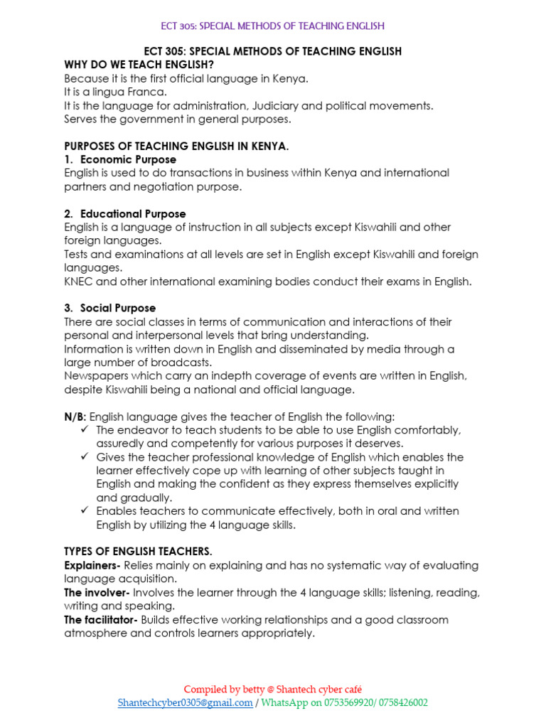 Teaching English Methods in Kenya | PDF | Second Language | Language ...
