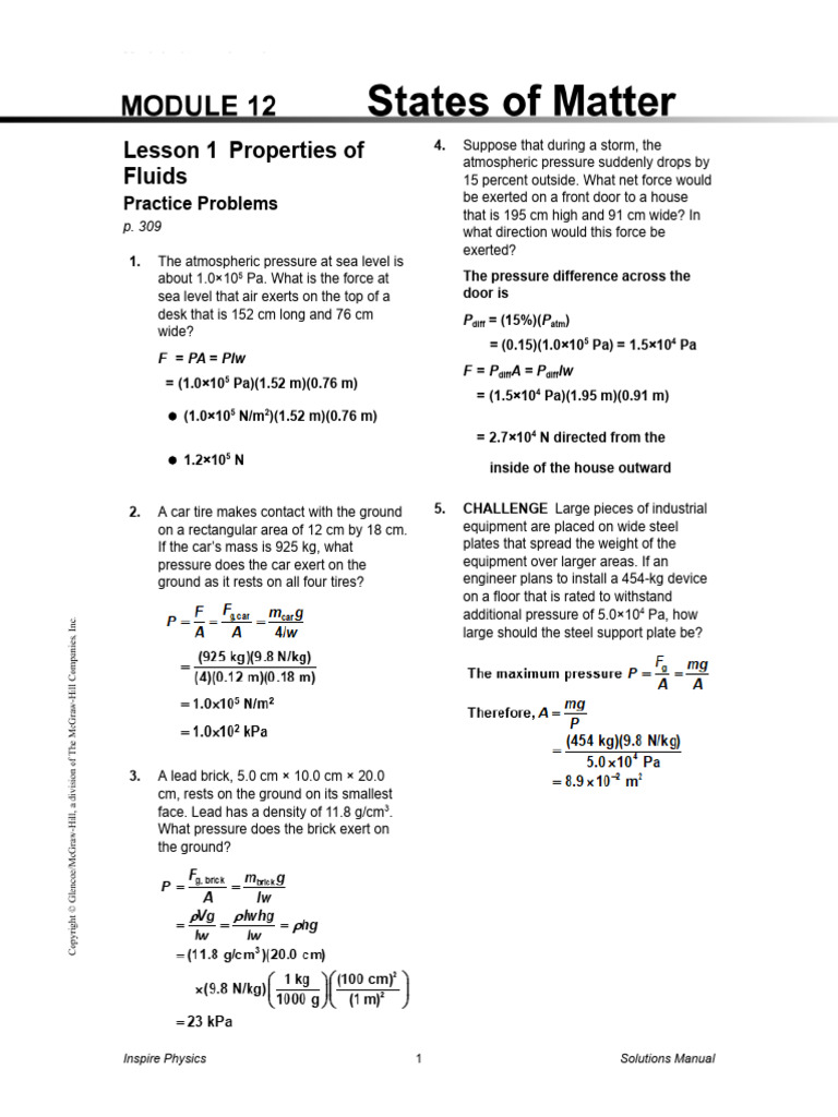 Fluid Properties and Pressure Calculations | PDF | Gases | Buoyancy