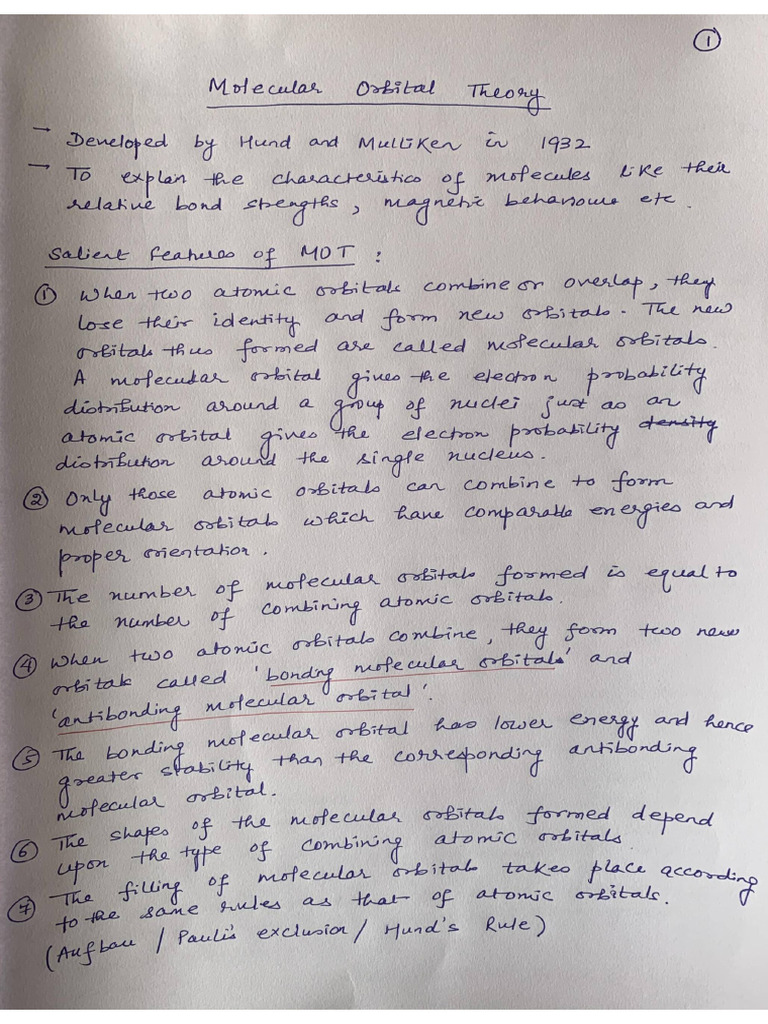 Notes On MOT, Resonance, H Bonding | PDF