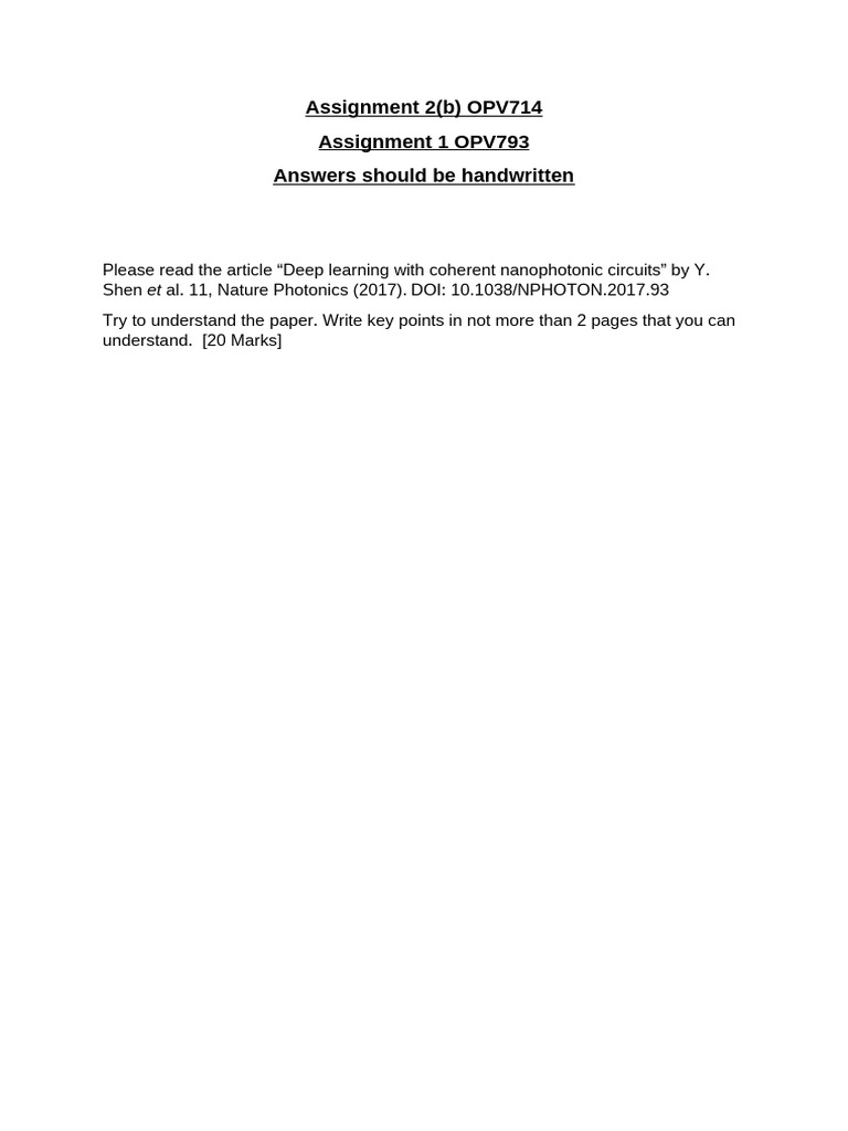 Assignment 2 (B) OPV714 | PDF