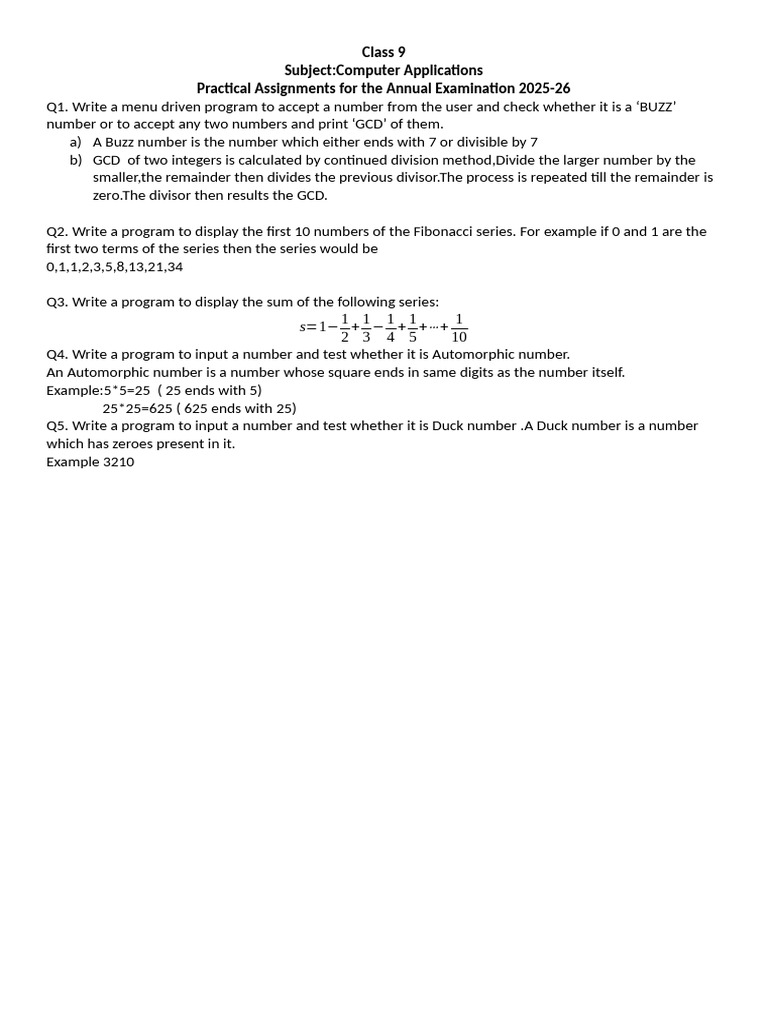 Class 9 Computer Applications Assignments | PDF