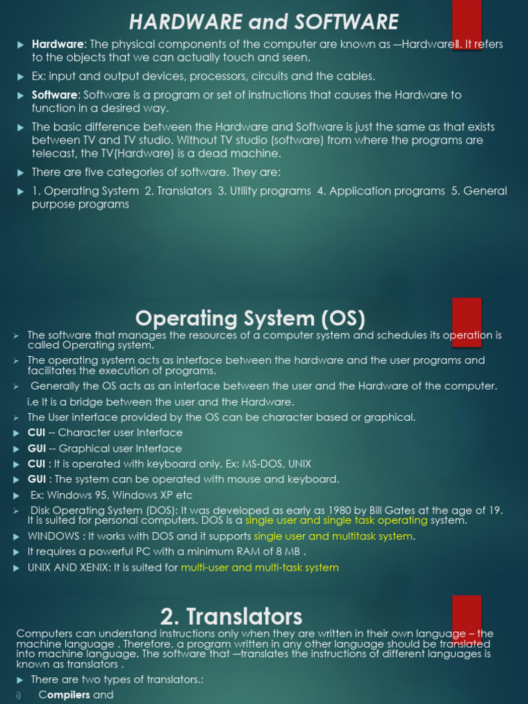 Understanding Hardware and Software Basics | PDF | Operating System ...