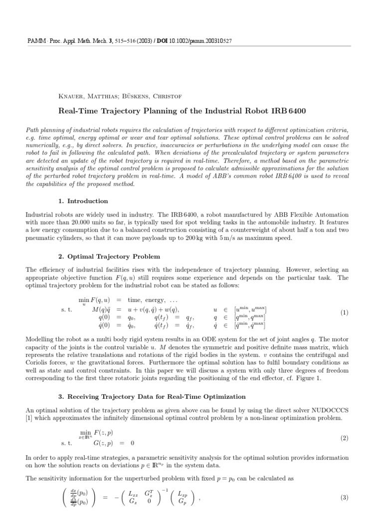 Real-Time Trajectory Planning | PDF | Perturbation Theory ...
