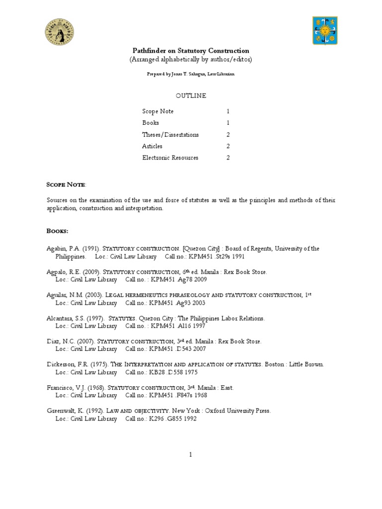 Statutory Construction Statutory Interpretation Law Review