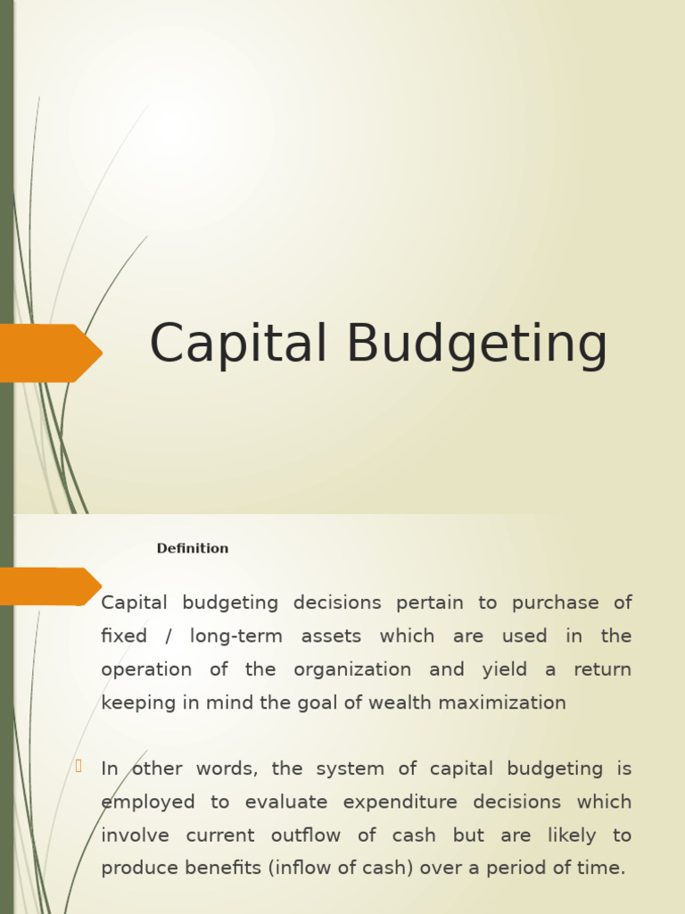Capital Budgeting: Key Concepts and Techniques | PDF | Net Present ...