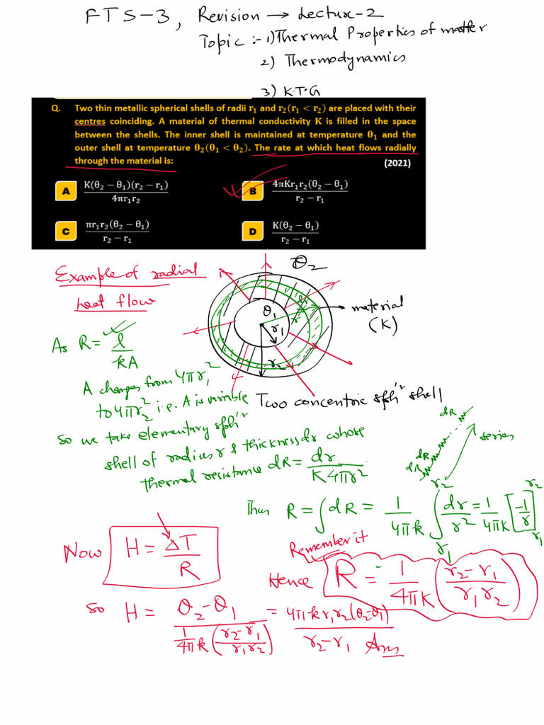 Heat Transfer Conduction Questions For FTS 3 | PDF