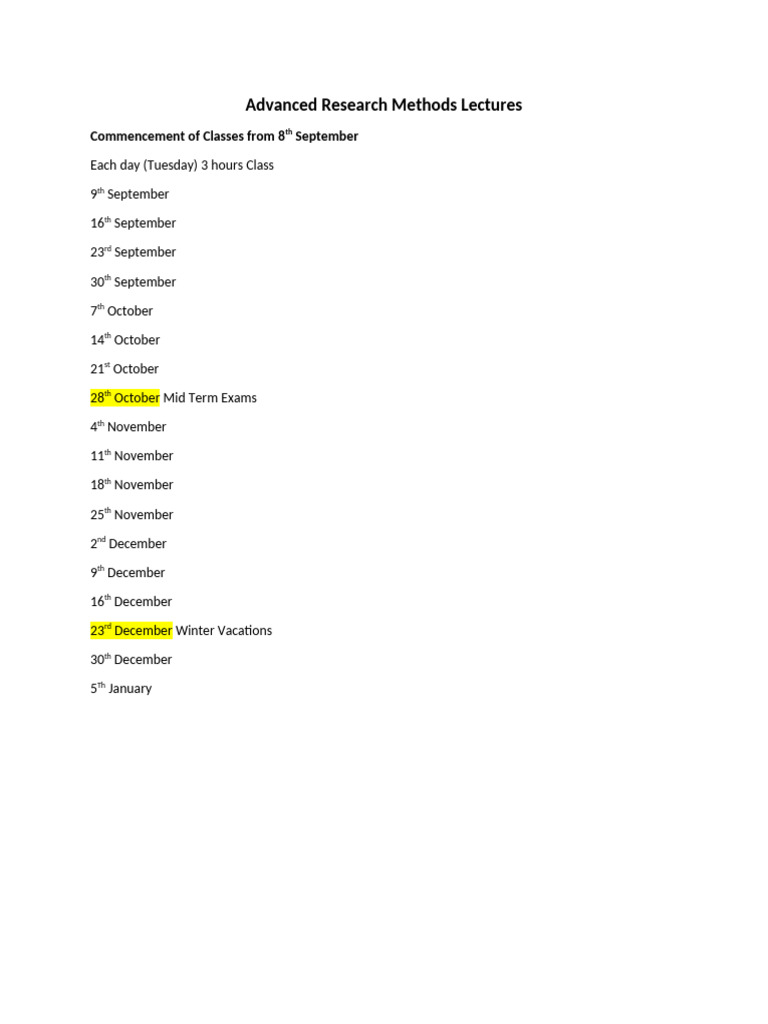 Advanced Research Methods Lectures | PDF