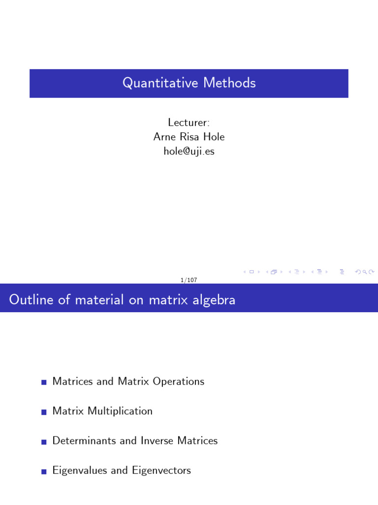 Matrix Algebra: Operations and Examples | PDF | Matrix (Mathematics ...