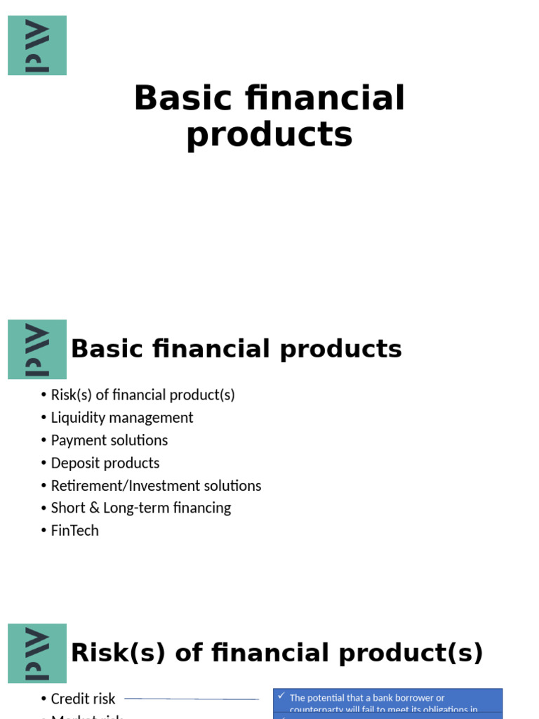 Essential Financial Products Overview | PDF | Loans | Credit Card