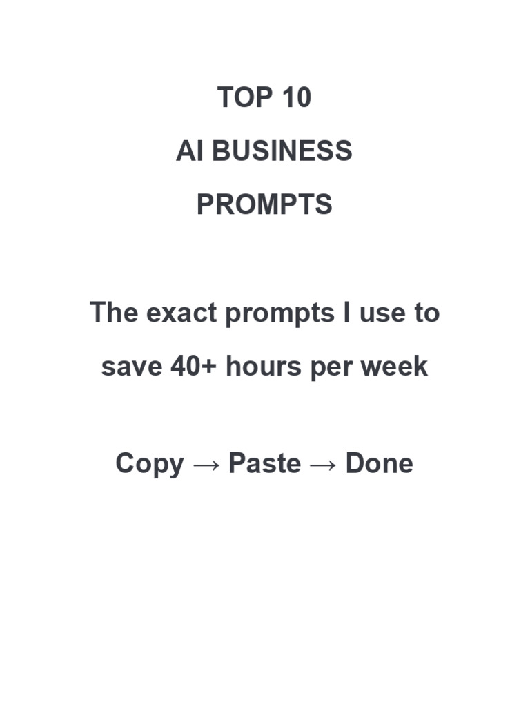 Top 10 AI Business Prompts for Efficiency | PDF | Business