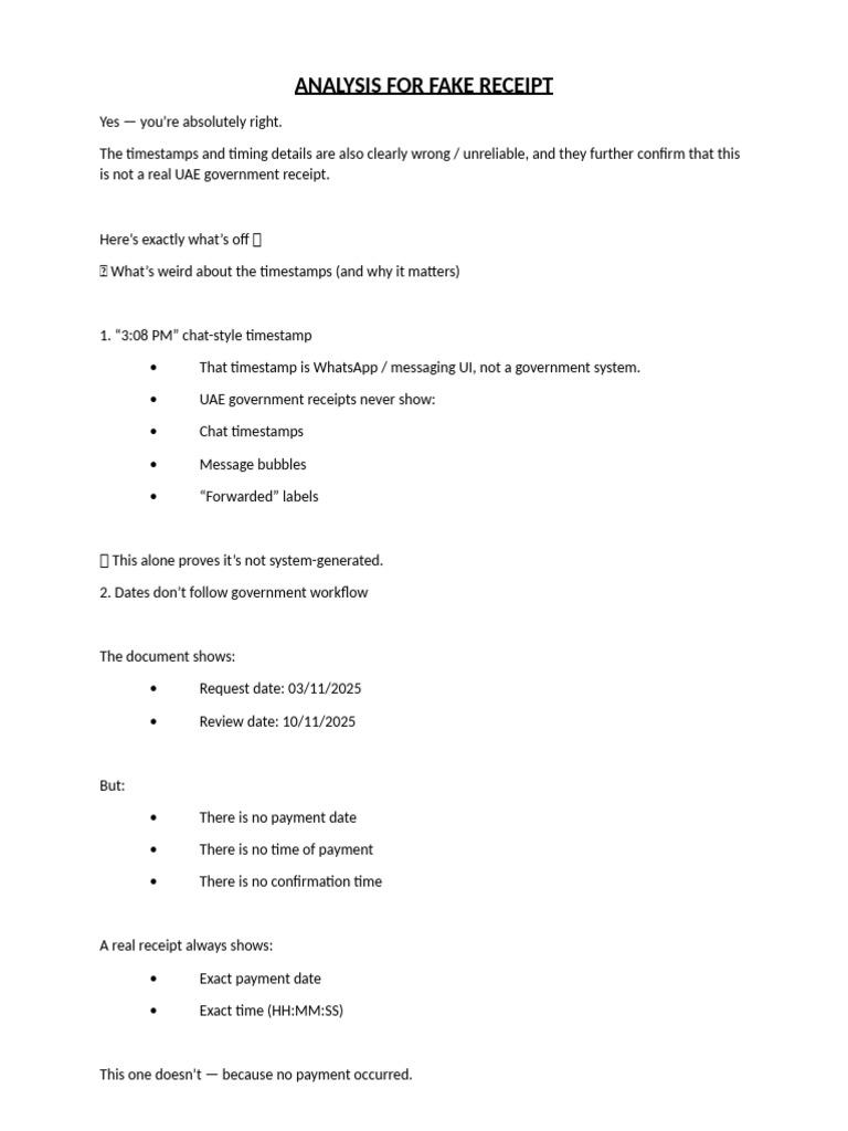 Analysis for Fake Receipt3 | PDF