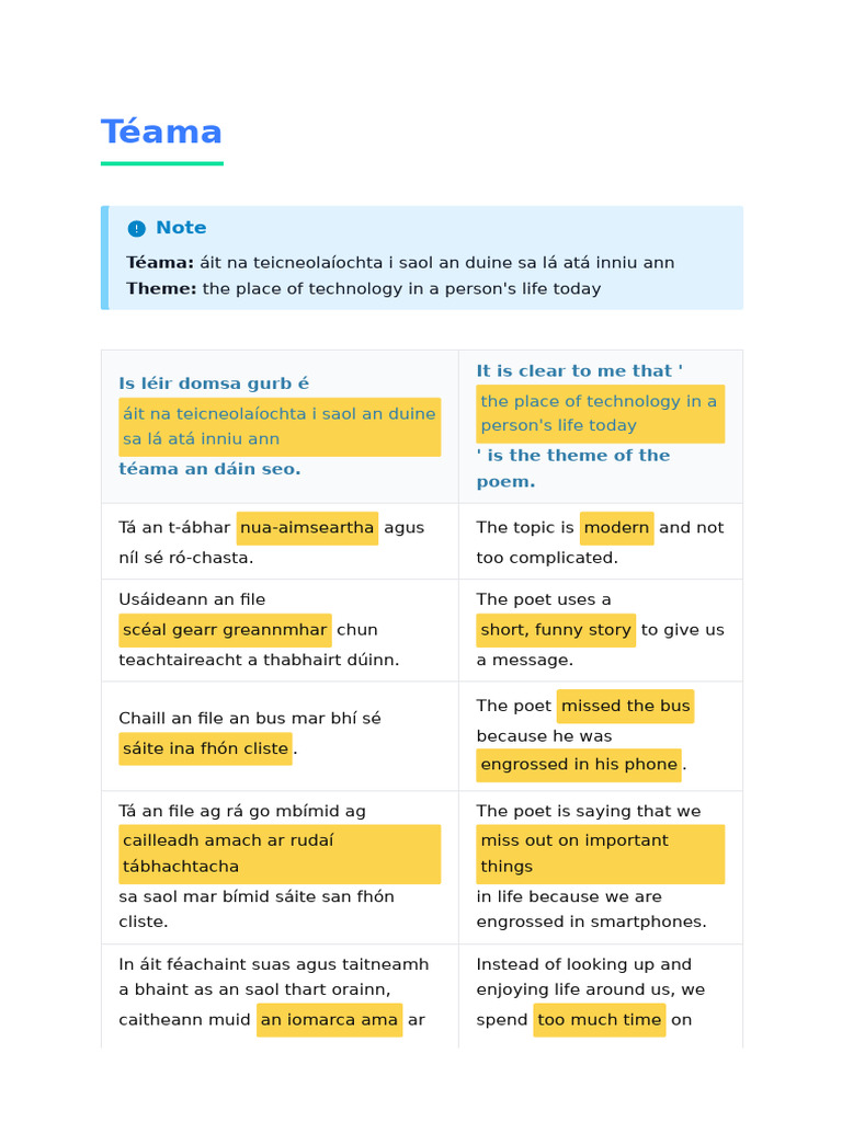 Téama | PDF