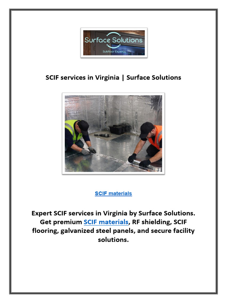 SCIF services in Virginia | Surface Solutions | PDF